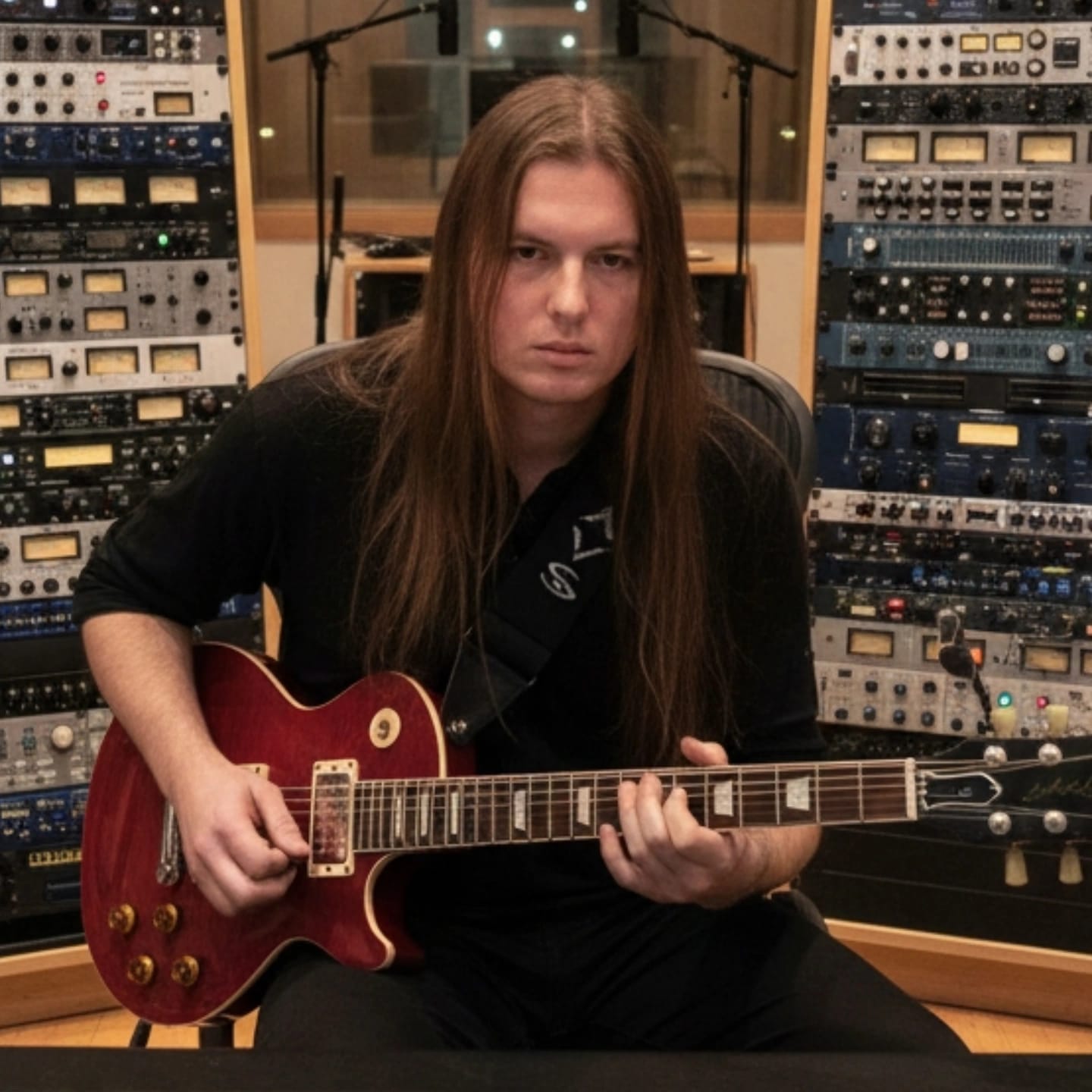 Rafael Nery, guitarrista e mentor da Guitar Legacy, tocando guitarra